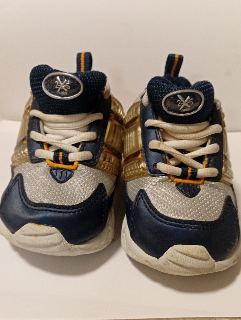Kids Navy and Gold Athletic Sneakers - Brand Not Visible